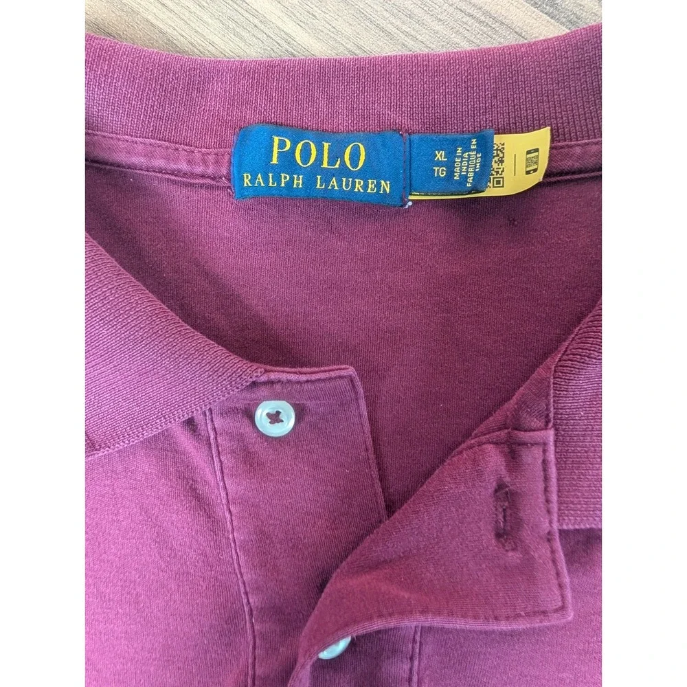 Polo Ralph Lauren Men's XL Burgundy Polo Shirt Blue Pony Logo Cotton Preppy